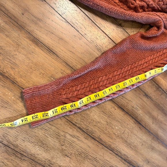 Nili Lotan x Target Open Front Cable Knit Cardigan Rusty Orange, Small - Picture 13 of 14